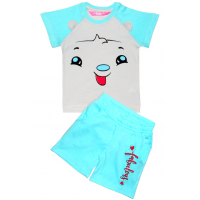 11-253209 "Fabulove" комплект с шортами, 2-5 лет, бирюза 11-253209 "Fabulove" комплект с шортами, 2-5 лет, бирюза