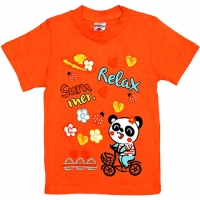 1402-180 "Relax" Футболка для девочек, 1-4 года, коралл 1402-180 "Relax" Футболка для девочек, 1-4 года, коралл