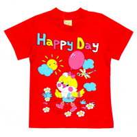 1402-11 "Happy Day" Футболка для девочек, 1-4 года, красный 1402-11 "Happy Day" Футболка для девочек, 1-4 года, красный