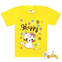 1402-74 "Happy" Футболка для девочек, 1-4 года 1402-74 "Happy" Футболка для девочек, 1-4 года