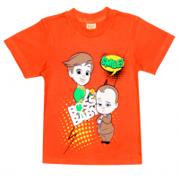 1401-13 "BOSS" Футболка для мальчиков, 1-4 года, оранжевый 1401-13 "BOSS" Футболка для мальчиков, 1-4 года, оранжевый