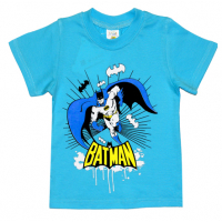 1401-17 "BATMAN" Футболка для мальчиков, 1-4 года, голубой 1401-17 "BATMAN" Футболка для мальчиков, 1-4 года, голубой