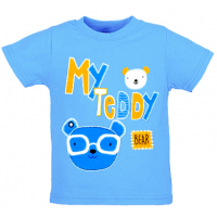 1401-36 "My Teddy" Футболка для мальчиков, 1-4 года, голубой 1401-36 "My Teddy" Футболка для мальчиков, 1-4 года, голубой