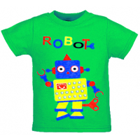 1401-39 "ROBOT" Футболка для мальчиков, 1-4 года, зеленый 1401-39 "ROBOT" Футболка для мальчиков, 1-4 года, зеленый