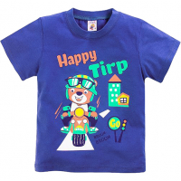 15-140103 "HAPPY TIRP" Футболка для мальчиков, 1-4 года, темно-синий 15-140103 "HAPPY TIRP" Футболка для мальчиков, 1-4 года, темно-синий