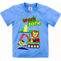 15-140107 "WORK ZONE" Футболка для мальчиков, 1-4 года, голубой 15-140107 "WORK ZONE" Футболка для мальчиков, 1-4 года, голубой