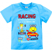 15-140108 "RACING" Футболка для мальчиков, 1-4 года, бирюза 15-140108 "RACING" Футболка для мальчиков, 1-4 года, бирюза
