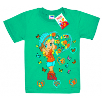 2602-06 "Beauty" футболка для девочек, 2-6 лет, изумрудный 2602-06 "Beauty" футболка для девочек, 2-6 лет, изумрудный