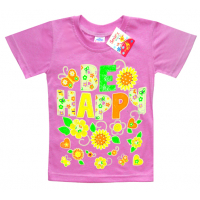 5902-031 "Be Happy" футболка для девочек, 5-9 лет, лиловый 5902-031 "Be Happy" футболка для девочек, 5-9 лет, лиловый