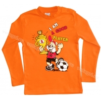 1451-21 "I am good player" Кофта для мальчиков, (на конопк.), интерлок, 1-4 года 1451-21 "I am good player" Кофта для мальчиков, (на конопк.), интерлок, 1-4 года