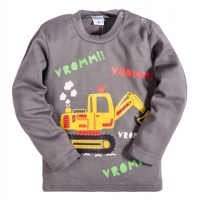 2511-6 "Vroom-Vroom!" кофта для мальчика, интерлок, 2-5 лет, графит 2511-6 "Vroom-Vroom!" кофта для мальчика, интерлок, 2-5 лет, графит