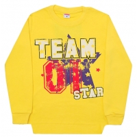5812-01 "Team" Джемпер для девочек, интерлок, 5-8 лет, желтый 5812-01 "Team" Джемпер для девочек, интерлок, 5-8 лет, желтый