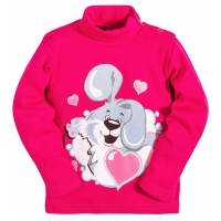 2562-4 "Happy" водолазка для девочек, 2-5 лет, интерлок, малиновый 2562-4 "Happy" водолазка для девочек, 2-5 лет, интерлок, малиновый