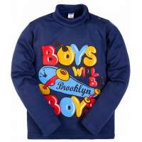 2561-4 "Boys" водолазка для мальчиков 2-5 лет, интерлок, синий 2561-4 "Boys" водолазка для мальчиков 2-5 лет, интерлок, синий